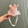 Pink glitter princess crown baby headband for birthday party, cute toddler hair accessories. - Lotus Pink Hair Band
