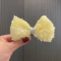 Cute yellow sequin bow hair clip for kids princess party styling and daily cute hair accessories - Hair Clip Style / Yellow