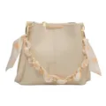 Damen Sommer vielseitige Eimer Tasche mit Kette und Schal, modische Umhängetasche - Weiß