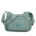 Damen Mehrfache Taschen Nylon Umhängetasche Salbeigrün Lässige Schultertasche Groß - Einheitsgröße / Grün