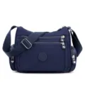 Damen Nylon Umhängetasche dunkelblau Mehrfachtaschen Casual Schultertasche Handtasche - Einheitsgröße / Blau