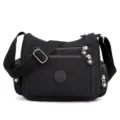 Schwarze Nylon Mehrfache Taschen Umhängetasche lässige Reise Handtasche Damen - Einheitsgröße / Schwarz