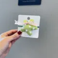 Chouchou étoile rembourrée à pois de printemps avec noeud en dentelle rose pour filles. - Élastique à Cheveux Étoile Vert Herbe