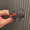 Halloween schwarze Katze Haarnadel mit glitzernder Schleife für Kinder Party Accessoire. - Rote Schleife Schwarze Katze Clip (S1-4)