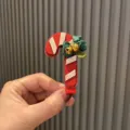 Weihnachten Haarklammer fuer Kinder rote Zuckerstange Haarnadel niedlich Festtagsaccessoires - Rote Glocke Haarspange