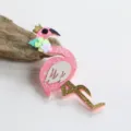 Süße rosa Glitzer Flamingo Haarklammer Kinder Cartoon Haarschmuck DIY Tortenaufsatz Deko - Halbfertig / Hellrosa Flamingo