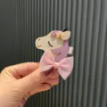 Niedliche Glitzer Einhorn Haarklammer fuer Kinder Maedchen suesse Schleife Haarschmuck - Schleife Pferd Haarspange (O3-2) / Rosa