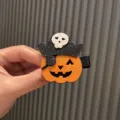 Halloween Piraten Kürbis Haarklammer für Kinder, süße Glitzer Totenkopf Party Haarspange - Piraten Kürbiskopf Clip (S1-5)