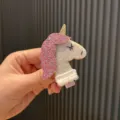 Süße Einhorn Kinder Haarklammer glitzernde Haaraccessoires für kleine Mädchen Styling - Weißes Pferd Haarspange (O3-1)