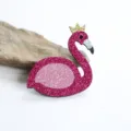 Glitzer rosa Flamingo Haarklammer Kinder Prinzessin Krone Zubehör DIY Kuchen Deko Artikel - Magenta Großer Schwan