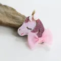 Süße Glitzer Einhorn Haarklammer für kleine Mädchen, schönes rosa Schleife Kinder Haaraccessoire. - Schleife Pferd Halbfertig (O3-2)