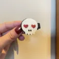 Halloween Totenkopf Haarklammer mit glitzernden Herzaugen gruselige Party Haarspange top - Rote Herzaugen Totenkopf Clip