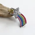 Glitzer Regenbogen Stern Haarklammer, glänzendes Pailletten Kinder Haaraccessoire für Alltag. - Regenbogen Halbfertig (O3-2)