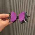 Halloween Haarklammer Lila Spinne Schleife Glitzer Kinder Party Haarschmuck Artikel Neu - Lila Glitzer Schleife Spinne Haarklip