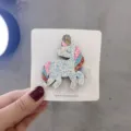 Süße glitzernde Einhorn Haarklammer für Kinder schönes Haaraccessoire für Mädchen - Weißes Pony