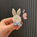 Süße Glitzer Hasen Haarklammer für Kinder, glänzendes Filz Haaraccessoire für kleine Mädchen. - Hase Haarspange (O2-1)