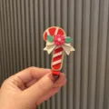 Weihnachten Zuckerstange Haarklammer für Kinder süße rote Glitzer Feiertag Haarspange Accessoires - Rot Weißer Zuckerstange Haarspange