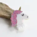 Süße Cartoon Einhorn Haarklammer für Kinder, glitzerndes handgemachtes DIY Haaraccessoire. - Weißes Pferd Halbfertig (O3-1)