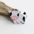 Süße Glitzer Kuh Haarklammer für Kinder Mädchen Cartoon Tier Haarspange DIY Haarschmuck - Kuh Halbfertig (N2-5)