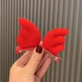 Pince à cheveux aile rouge pour enfants mignon épingle accessoire de côté pour filles. - Pince à Cheveux Rose Vif