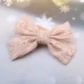 Süße rosa spitze schleife haarklammer für kinder, süßes blumen besticktes haaraccessoire. - Halbfertig / Beige Aprikose