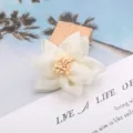 Weisse Mesh Stoff Blume DIY Haarschmuck Bekleidung Dekoration Bastelmaterial Flicken - Halbfertig / Gebrochenes Weiß