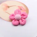 Rosa fünfblättrige Stoffblume DIY Haarschmuck und süsses Schuhaccessoire für Kinder. - Rosenrot Halbfertig