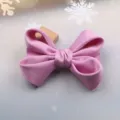 Pink fabric bow hair clip for cute little girls, sweet daily fashion hair accessories. - Bow Only (Without Clip) / Cream Purple