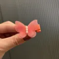 Rosa Netz Schmetterling Haarklammer mit Perlen, niedliches Kinder Haaraccessoire Variante. - Wassermelonenrot