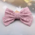 Rosa spitze schleife haarklamm für mädchen, süßes hohlstickerei design, perfektes haar-accessoire. - Warmes Lila
