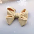 Joli clip à cheveux nœud beige pour filles, barrette nœud en tissu pour la mode des enfants. - Light jaune