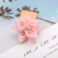 Rosa Organza 3D Blüte Aufnäher DIY Haarschmuck Kleidung Schuhe Dekoration Applikationen - Hellrosa