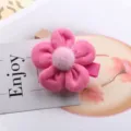 Rosa fünfblättrige Stoffblüte Haarklammer süßes Kinder Haaraccessoire für Herbst Winter - Pfirsichrosa Haarschlaufe
