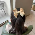Pince à cheveux nœud princesse mignonne pour filles style coréen, accessoire cheveux enfant. - Jaune
