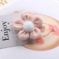 Süße rosa Strickblume Haarnadel für Kinder, handgefertigte Plüschzentrum Haarspange. - Aprikose Haarspange Stil