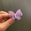 Süße lila Netzstoff Schmetterling Haarklammer für Mädchen mit Perlen. - Violett
