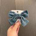 Kinder Blaue Schleife Haarklammer Süße Mädchen Zopf Haarspange Modische Haarschmuck - Blaugrün