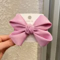 Pince à cheveux nœud en satin rose pour filles, accessoire élégant avec emballage. - Violet