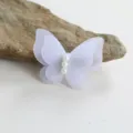 Weißes Mesh Schmetterling Haarspange mit Perlen, süßes Haaraccessoire für Mädchen DIY. - Aprikosenweiß