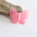 Rosa Mesh Schmetterling Haarspange DIY Handwerk Zubehör, süßes Kleinkind Mädchen Dekor. - Rotbraun