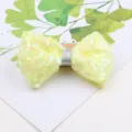 Children's cute shiny sequin bow hair clip, sparkling party hair accessory for little girls. - Semi-finished / Earthy Yellow