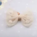 Fermaglio per capelli con fiocco in tulle beige per bambine, accessorio scintillante. - Oro chiaro