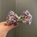 Sparkly sequin bow hair clip for kids, purple glitter hairpin for girls, cute party hair accessory. - Hair Clip Style / Purple
