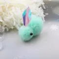 Mintgrüne flauschige Mesh Kaninchen Haarklammer Variante, süßes Cartoon Tier Kinder Haaraccessoire. - Hellgrün Halbfertig