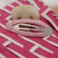 Pink fabric wrapped hair clip, cute children BB clip hair accessory for daily styling. - Pink