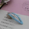 Blue ribbon wrapped hair clip BB clip children hair accessories cute decorative hairpin details - Sky Blue