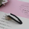 Black ribbed ribbon wrapped BB hair clip children hair accessories DIY decorative hairpin cute. - Black