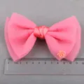 Rosa Netz Schleife Haarspange DIY handgemachte süße Schleife mit Blumen Haaraccessoire - Schleifenzubehör (T4-4) / Koreanisches Rosa