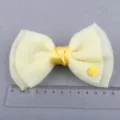 Gelbe Net Schleife Haarklammer mit Satinknoten und süßer Blumenblüte, schönes Haaraccessoire. - Schleifenzubehör (T4-4) / Gelb