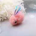 Süße rosa Tüll Netz Hasen Haarspange mit holografischen Flügeln, schönes Kinder Accessoire. - Silberrosa Halbzeug